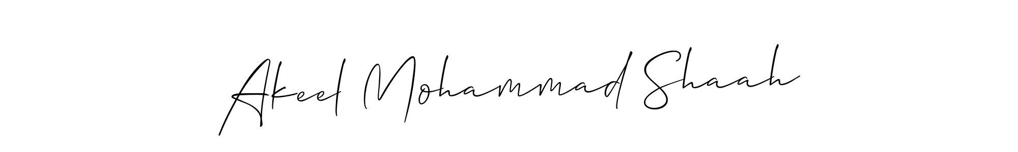 Allison_Script is a professional signature style that is perfect for those who want to add a touch of class to their signature. It is also a great choice for those who want to make their signature more unique. Get Akeel Mohammad Shaah name to fancy signature for free. Akeel Mohammad Shaah signature style 2 images and pictures png