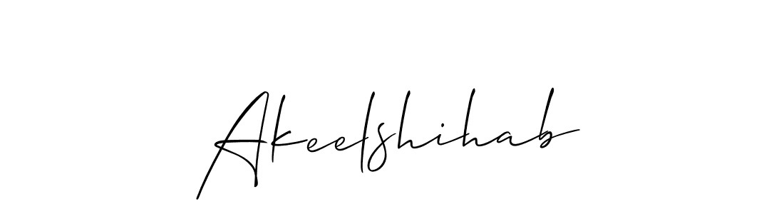How to make Akeelshihab name signature. Use Allison_Script style for creating short signs online. This is the latest handwritten sign. Akeelshihab signature style 2 images and pictures png