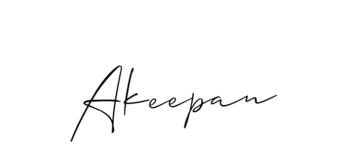 Best and Professional Signature Style for Akeepan. Allison_Script Best Signature Style Collection. Akeepan signature style 2 images and pictures png