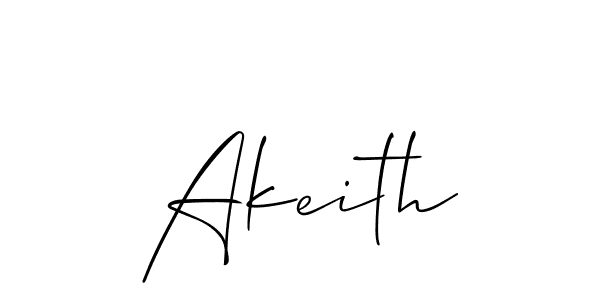 Create a beautiful signature design for name Akeith. With this signature (Allison_Script) fonts, you can make a handwritten signature for free. Akeith signature style 2 images and pictures png