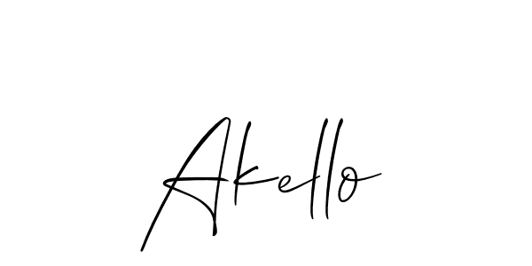 if you are searching for the best signature style for your name Akello. so please give up your signature search. here we have designed multiple signature styles  using Allison_Script. Akello signature style 2 images and pictures png