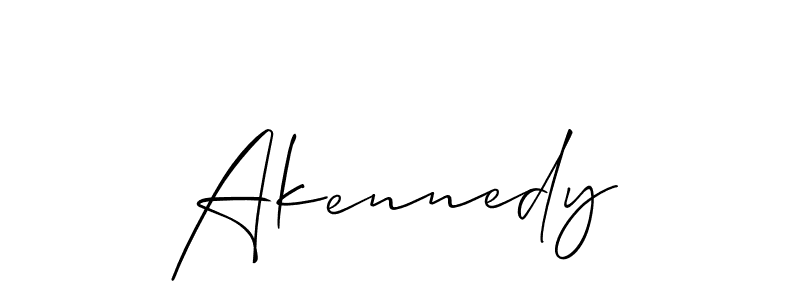 Use a signature maker to create a handwritten signature online. With this signature software, you can design (Allison_Script) your own signature for name Akennedy. Akennedy signature style 2 images and pictures png