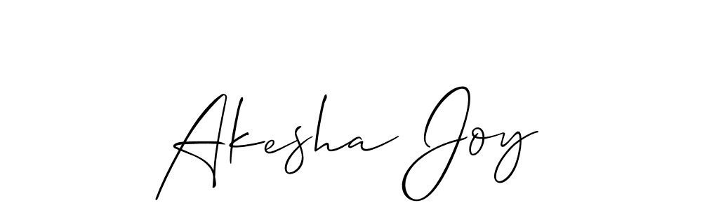 How to make Akesha Joy name signature. Use Allison_Script style for creating short signs online. This is the latest handwritten sign. Akesha Joy signature style 2 images and pictures png