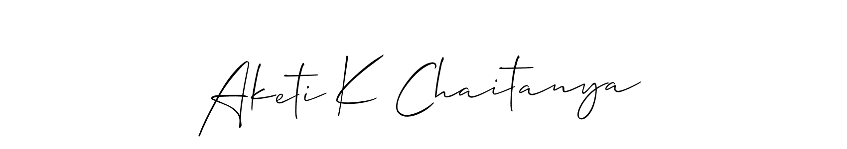 How to Draw Aketi K Chaitanya signature style? Allison_Script is a latest design signature styles for name Aketi K Chaitanya. Aketi K Chaitanya signature style 2 images and pictures png
