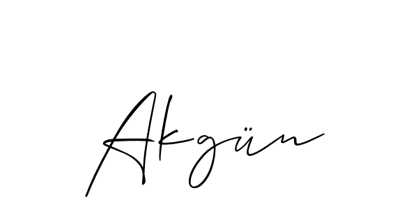 Make a beautiful signature design for name Akgün. With this signature (Allison_Script) style, you can create a handwritten signature for free. Akgün signature style 2 images and pictures png
