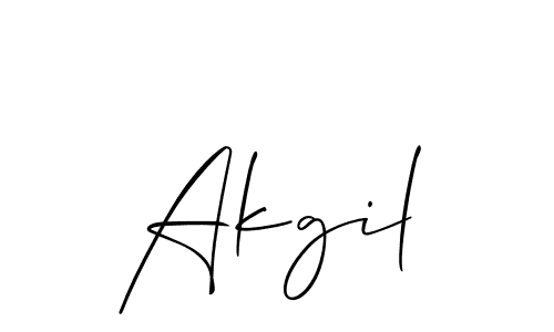 if you are searching for the best signature style for your name Akgil. so please give up your signature search. here we have designed multiple signature styles  using Allison_Script. Akgil signature style 2 images and pictures png