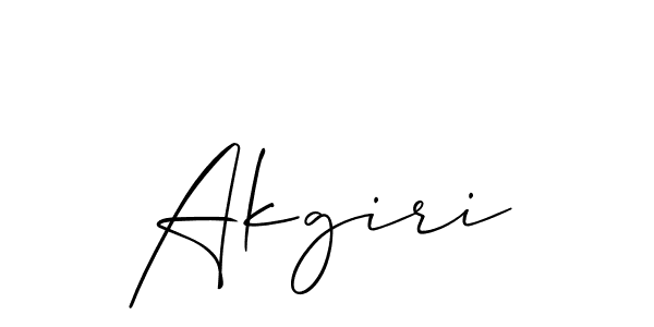 How to make Akgiri signature? Allison_Script is a professional autograph style. Create handwritten signature for Akgiri name. Akgiri signature style 2 images and pictures png