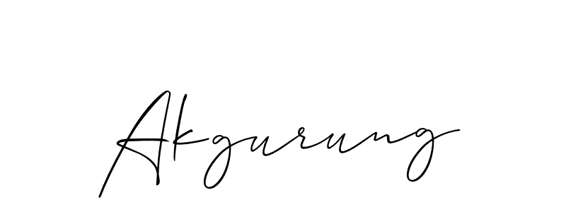 Use a signature maker to create a handwritten signature online. With this signature software, you can design (Allison_Script) your own signature for name Akgurung. Akgurung signature style 2 images and pictures png