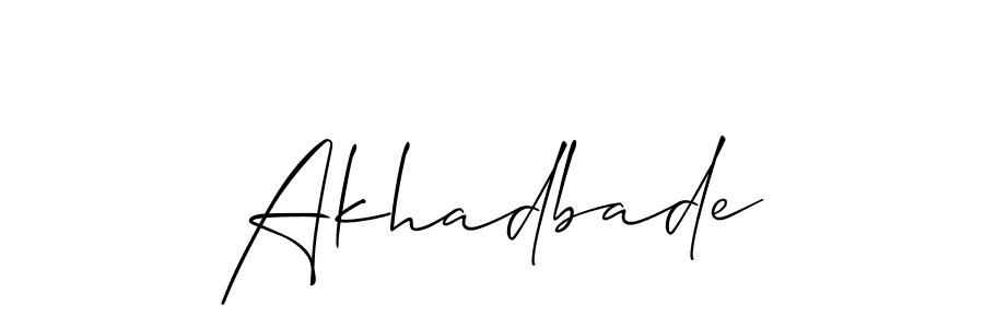 How to Draw Akhadbade signature style? Allison_Script is a latest design signature styles for name Akhadbade. Akhadbade signature style 2 images and pictures png