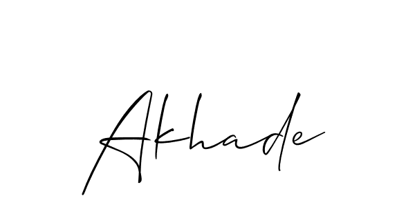 Make a beautiful signature design for name Akhade. With this signature (Allison_Script) style, you can create a handwritten signature for free. Akhade signature style 2 images and pictures png