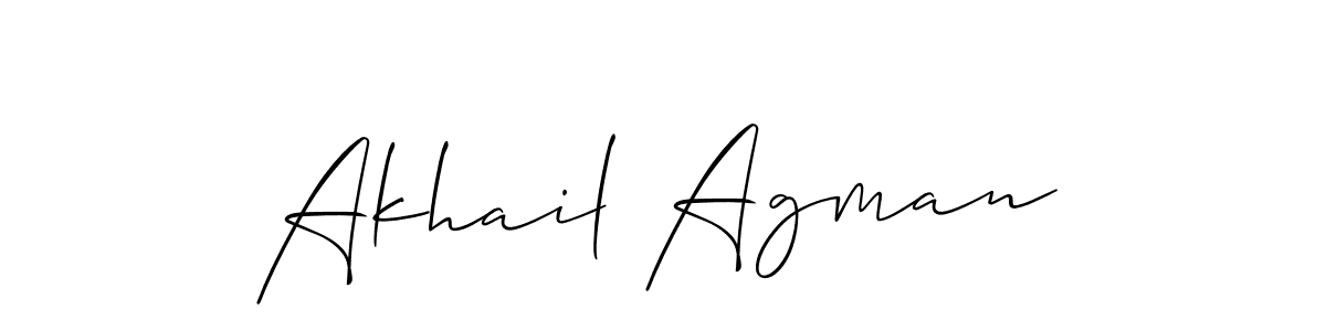 How to make Akhail Agman signature? Allison_Script is a professional autograph style. Create handwritten signature for Akhail Agman name. Akhail Agman signature style 2 images and pictures png