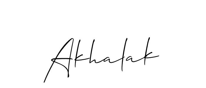 It looks lik you need a new signature style for name Akhalak. Design unique handwritten (Allison_Script) signature with our free signature maker in just a few clicks. Akhalak signature style 2 images and pictures png