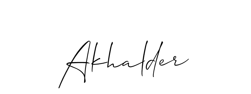 It looks lik you need a new signature style for name Akhalder. Design unique handwritten (Allison_Script) signature with our free signature maker in just a few clicks. Akhalder signature style 2 images and pictures png