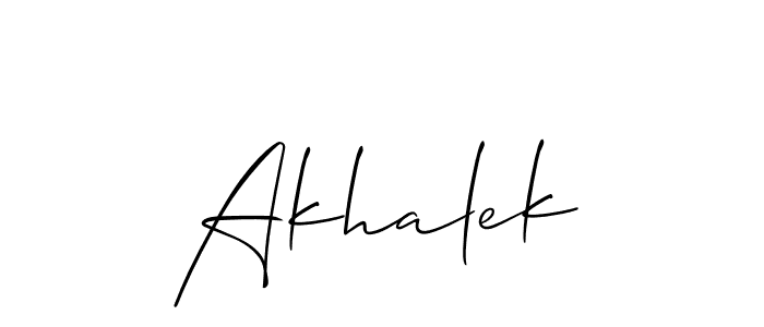 Similarly Allison_Script is the best handwritten signature design. Signature creator online .You can use it as an online autograph creator for name Akhalek. Akhalek signature style 2 images and pictures png