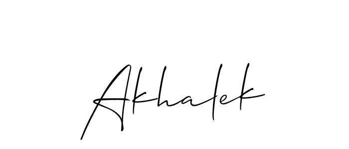 if you are searching for the best signature style for your name Akhalek. so please give up your signature search. here we have designed multiple signature styles  using Allison_Script. Akhalek signature style 2 images and pictures png