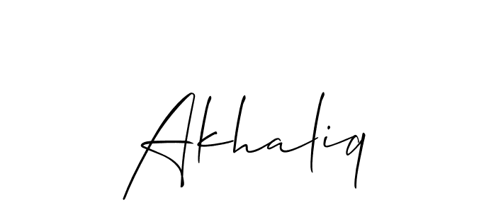 Design your own signature with our free online signature maker. With this signature software, you can create a handwritten (Allison_Script) signature for name Akhaliq. Akhaliq signature style 2 images and pictures png