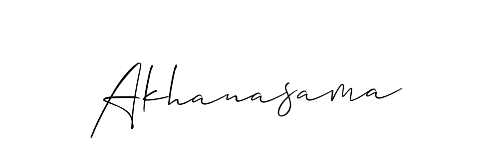 The best way (Allison_Script) to make a short signature is to pick only two or three words in your name. The name Akhanasama include a total of six letters. For converting this name. Akhanasama signature style 2 images and pictures png