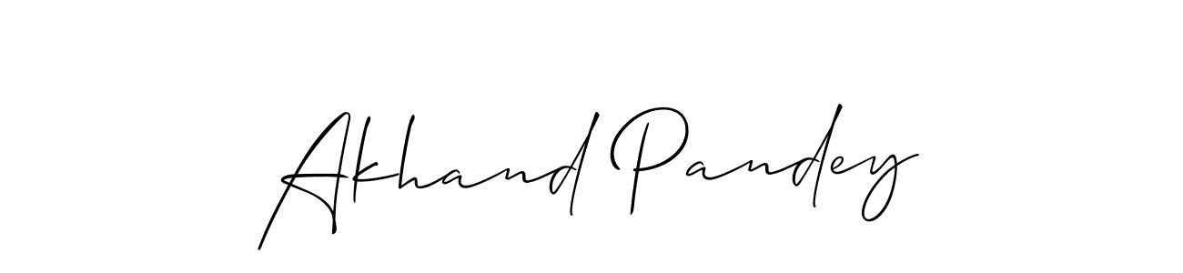 How to make Akhand Pandey name signature. Use Allison_Script style for creating short signs online. This is the latest handwritten sign. Akhand Pandey signature style 2 images and pictures png