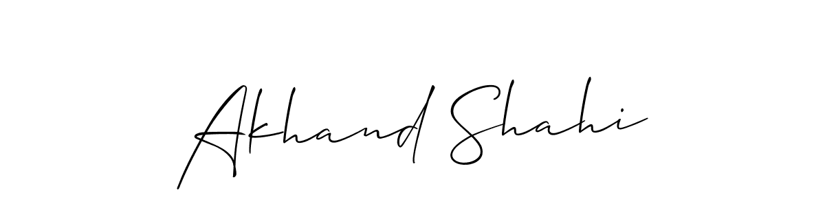 Make a beautiful signature design for name Akhand Shahi. With this signature (Allison_Script) style, you can create a handwritten signature for free. Akhand Shahi signature style 2 images and pictures png