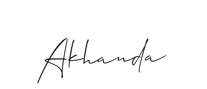 You should practise on your own different ways (Allison_Script) to write your name (Akhanda) in signature. don't let someone else do it for you. Akhanda signature style 2 images and pictures png