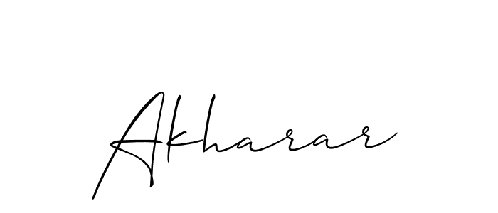 The best way (Allison_Script) to make a short signature is to pick only two or three words in your name. The name Akharar include a total of six letters. For converting this name. Akharar signature style 2 images and pictures png