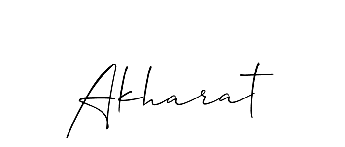 How to make Akharat signature? Allison_Script is a professional autograph style. Create handwritten signature for Akharat name. Akharat signature style 2 images and pictures png