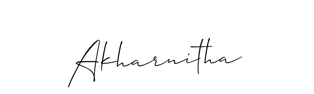 Design your own signature with our free online signature maker. With this signature software, you can create a handwritten (Allison_Script) signature for name Akharnitha. Akharnitha signature style 2 images and pictures png