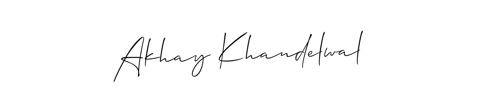 How to make Akhay Khandelwal signature? Allison_Script is a professional autograph style. Create handwritten signature for Akhay Khandelwal name. Akhay Khandelwal signature style 2 images and pictures png
