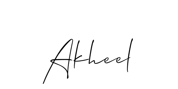 Also we have Akheel name is the best signature style. Create professional handwritten signature collection using Allison_Script autograph style. Akheel signature style 2 images and pictures png