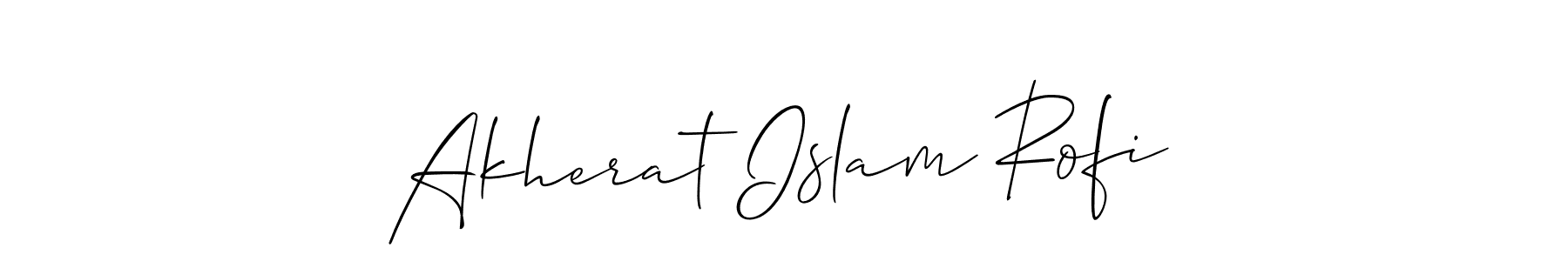 Allison_Script is a professional signature style that is perfect for those who want to add a touch of class to their signature. It is also a great choice for those who want to make their signature more unique. Get Akherat Islam Rofi name to fancy signature for free. Akherat Islam Rofi signature style 2 images and pictures png