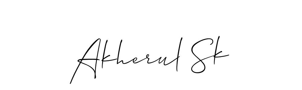 How to make Akherul Sk name signature. Use Allison_Script style for creating short signs online. This is the latest handwritten sign. Akherul Sk signature style 2 images and pictures png