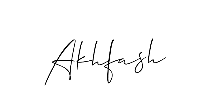 Make a beautiful signature design for name Akhfash. With this signature (Allison_Script) style, you can create a handwritten signature for free. Akhfash signature style 2 images and pictures png