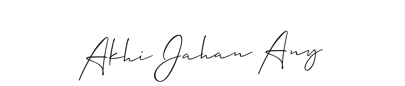 Create a beautiful signature design for name Akhi Jahan Any. With this signature (Allison_Script) fonts, you can make a handwritten signature for free. Akhi Jahan Any signature style 2 images and pictures png