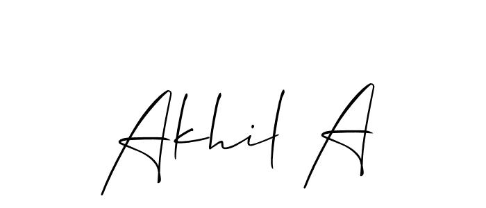 Akhil A stylish signature style. Best Handwritten Sign (Allison_Script) for my name. Handwritten Signature Collection Ideas for my name Akhil A. Akhil A signature style 2 images and pictures png