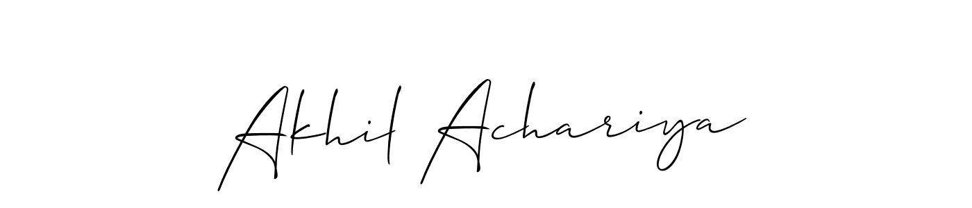 Similarly Allison_Script is the best handwritten signature design. Signature creator online .You can use it as an online autograph creator for name Akhil Achariya. Akhil Achariya signature style 2 images and pictures png