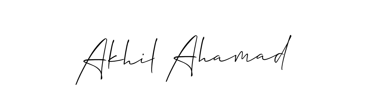 How to make Akhil Ahamad name signature. Use Allison_Script style for creating short signs online. This is the latest handwritten sign. Akhil Ahamad signature style 2 images and pictures png