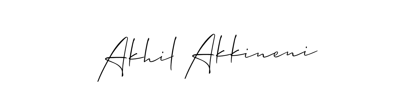 Make a beautiful signature design for name Akhil Akkineni. With this signature (Allison_Script) style, you can create a handwritten signature for free. Akhil Akkineni signature style 2 images and pictures png