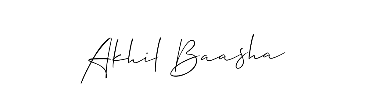Also we have Akhil Baasha name is the best signature style. Create professional handwritten signature collection using Allison_Script autograph style. Akhil Baasha signature style 2 images and pictures png