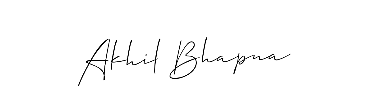 How to make Akhil Bhapna signature? Allison_Script is a professional autograph style. Create handwritten signature for Akhil Bhapna name. Akhil Bhapna signature style 2 images and pictures png