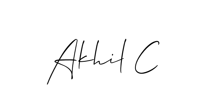 Make a short Akhil C signature style. Manage your documents anywhere anytime using Allison_Script. Create and add eSignatures, submit forms, share and send files easily. Akhil C signature style 2 images and pictures png