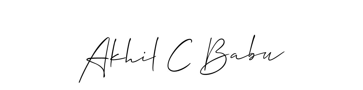 if you are searching for the best signature style for your name Akhil C Babu. so please give up your signature search. here we have designed multiple signature styles  using Allison_Script. Akhil C Babu signature style 2 images and pictures png
