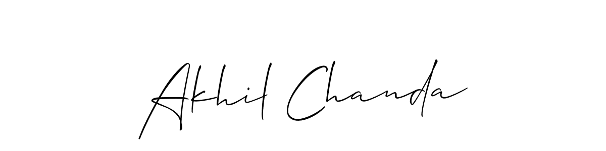Make a short Akhil Chanda signature style. Manage your documents anywhere anytime using Allison_Script. Create and add eSignatures, submit forms, share and send files easily. Akhil Chanda signature style 2 images and pictures png