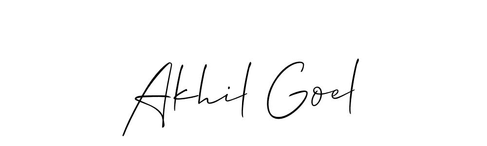 Akhil Goel stylish signature style. Best Handwritten Sign (Allison_Script) for my name. Handwritten Signature Collection Ideas for my name Akhil Goel. Akhil Goel signature style 2 images and pictures png