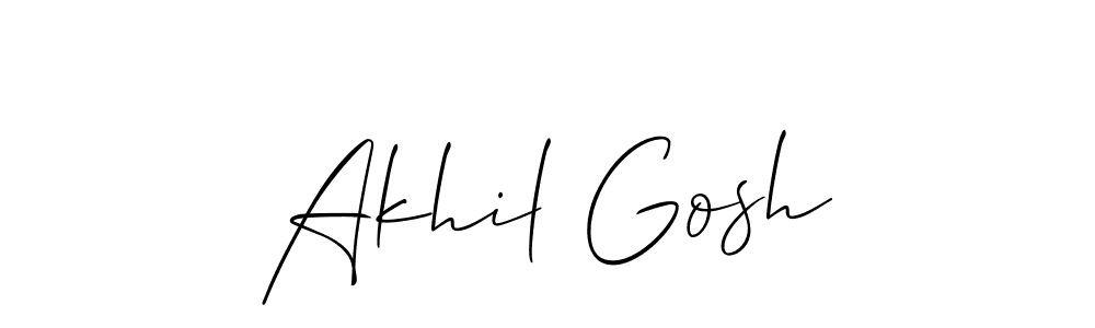 Use a signature maker to create a handwritten signature online. With this signature software, you can design (Allison_Script) your own signature for name Akhil Gosh. Akhil Gosh signature style 2 images and pictures png