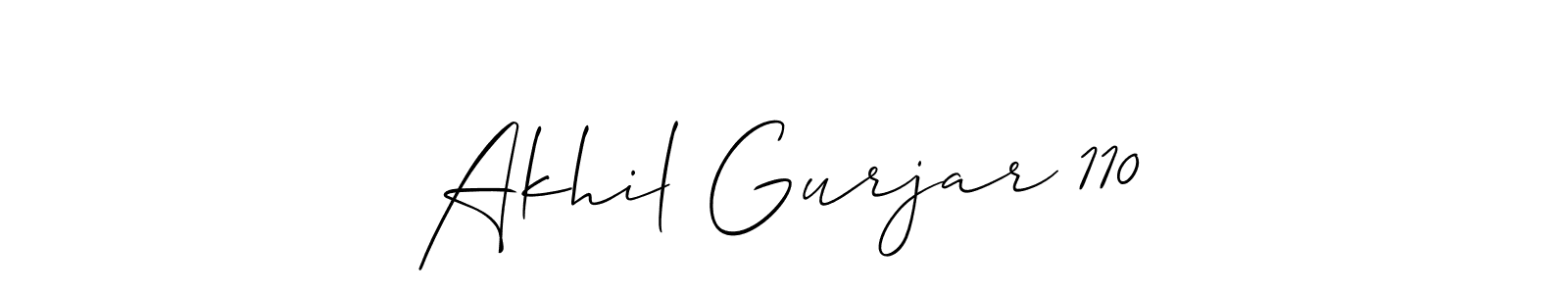 It looks lik you need a new signature style for name Akhil Gurjar 110. Design unique handwritten (Allison_Script) signature with our free signature maker in just a few clicks. Akhil Gurjar 110 signature style 2 images and pictures png