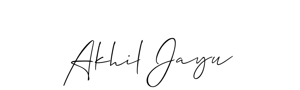 How to make Akhil Jayu name signature. Use Allison_Script style for creating short signs online. This is the latest handwritten sign. Akhil Jayu signature style 2 images and pictures png