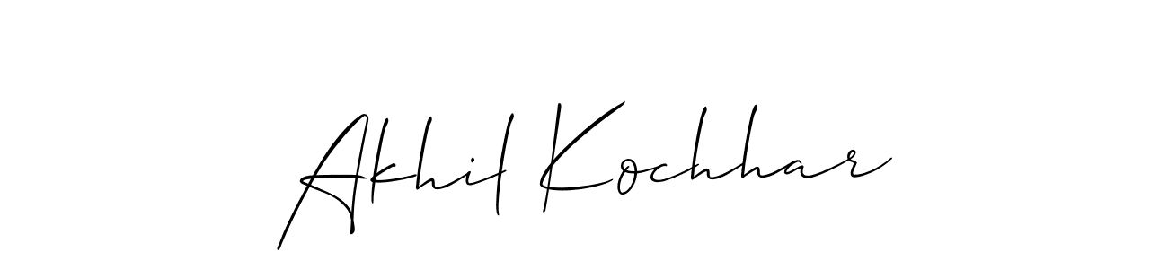 The best way (Allison_Script) to make a short signature is to pick only two or three words in your name. The name Akhil Kochhar include a total of six letters. For converting this name. Akhil Kochhar signature style 2 images and pictures png