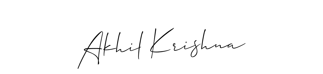Similarly Allison_Script is the best handwritten signature design. Signature creator online .You can use it as an online autograph creator for name Akhil Krishna. Akhil Krishna signature style 2 images and pictures png