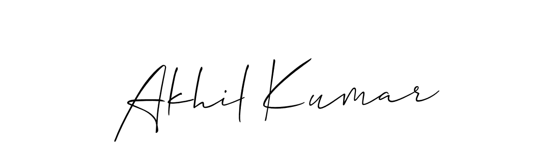 Design your own signature with our free online signature maker. With this signature software, you can create a handwritten (Allison_Script) signature for name Akhil Kumar. Akhil Kumar signature style 2 images and pictures png