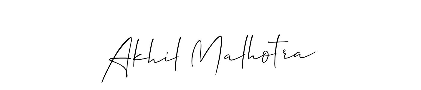 Use a signature maker to create a handwritten signature online. With this signature software, you can design (Allison_Script) your own signature for name Akhil Malhotra. Akhil Malhotra signature style 2 images and pictures png